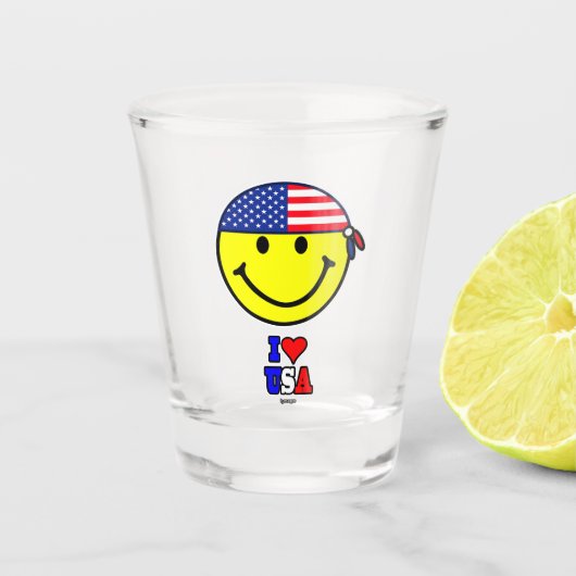 I LOVE USA SHOT GLASS ショットグラス (正面)