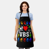 I Love VBS夏休みバイブルスクールクリスチャン エプロン (着用した状態)