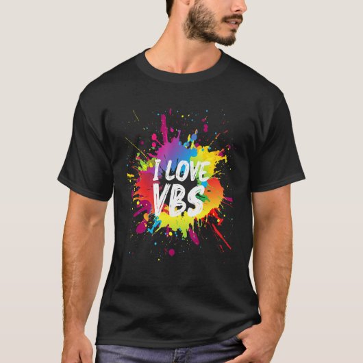I Love Vbs Tees Crew Vacation Bible School Paint S Tシャツ (正面)