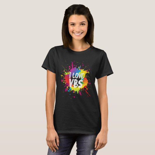 I Love Vbs Tees Crew Vacation Bible School Paint S Tシャツ (正面フル)