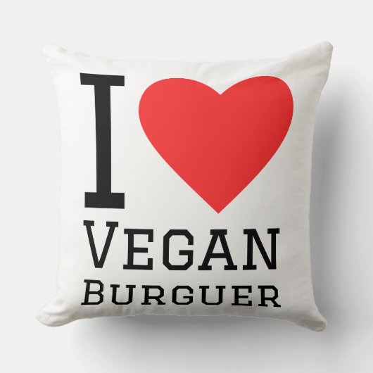 I love vegan burguer クッション (正面)