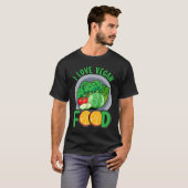 I love Vegan Food Vegan  Saying Tシャツ (正面フル)