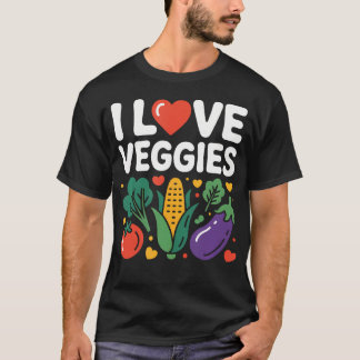 I Love Veggies Cute Tシャツ