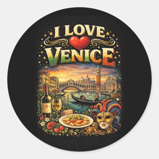 I Love Venice ラウンドシール (正面)