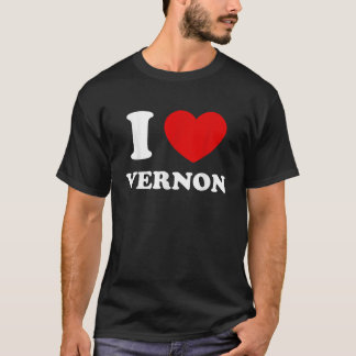 I Love Vernon Iハートバーノンおもしろいファーストネーム・ヴァーン Tシャツ