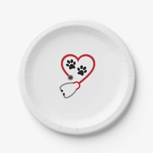 I love Veterinary Medicine ペーパープレート (正面)