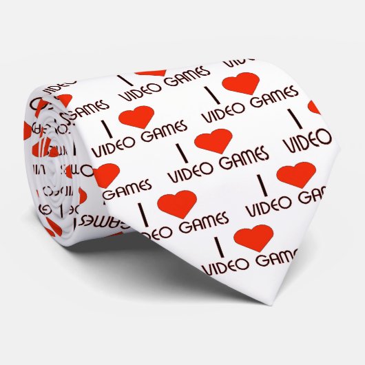 I Love Video Games Tie ネクタイ (ロール)