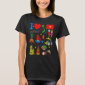 I love Vietnam  Hand drawn Vietnamese Landmarks  f Tシャツ (正面)