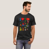 I love Vietnam Hand drawn Vietnamese Landmarks fla Tシャツ (正面フル)