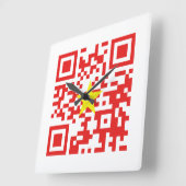 I Love Vietnam (Toi Yeu Vit Nam)ệ国旗QRコード スクエア壁時計 (傾斜)