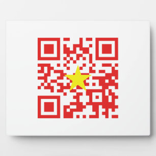 I Love Vietnam (Toi Yeu Vit Nam)ệ国旗QRコード フォトプラーク