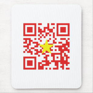 I Love Vietnam (Toi Yeu Vit Nam)ệ国旗QRコード マウスパッド