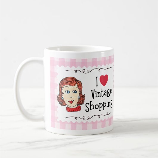 I Love Vintage Shopping Mug コーヒーマグカップ (左)