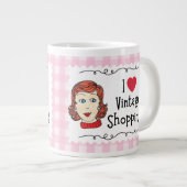 I Love Vintage Shopping Mug ジャンボコーヒーマグカップ (正面右)