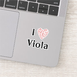 I Love Viola Altoクレフ、 音符記号赤いハートof Music Notes シール