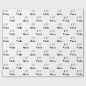 I Love Viola Altoクレフ、 音符記号赤いハートof Music Notes ラッピングペーパー (フラット)