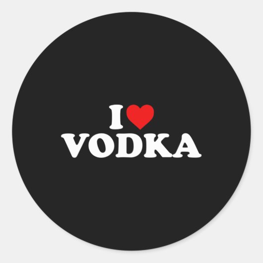 I Love Vodka -ハート ラウンドシール (正面)