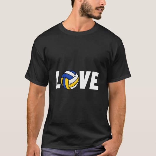 I Love Volleyball Volleyball Tシャツ (正面)