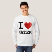 I Love Water Drink飲料ハート Tシャツ (正面フル)
