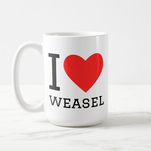 I love weasel コーヒーマグカップ (左)