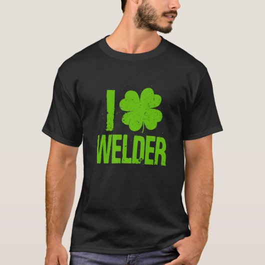 I Love Welderヴィンテージシャムロック聖パトリックの日 Tシャツ (正面)