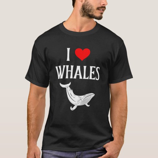 I Love Wheres Iハート鯨海洋哺乳類クジラ Tシャツ (正面)