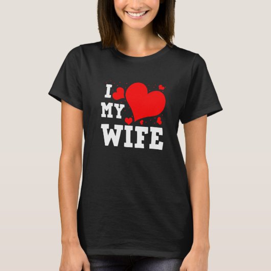 I Love Wife Happy Valentines Day Family Matching G Tシャツ (正面)
