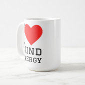 I love wind energy コーヒーマグカップ (正面左)