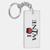 i love wine, ik hou van wijn met rood hartje キーホルダー (正面左)