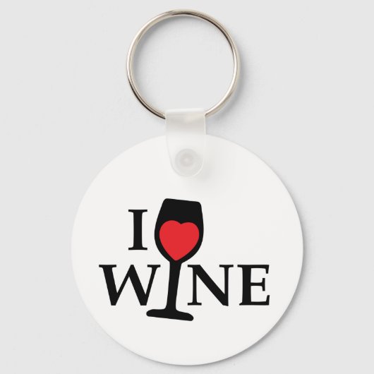 i love wine, ik hou van wijn met rood hartje キーホルダー (正面)