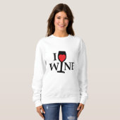 i love wine, ik hou van wijn met rood hartje スウェットシャツ (正面フル)
