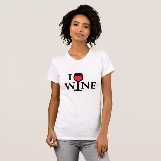 i love wine, ik hou van wijn met rood hartje tシャツ (正面フル)