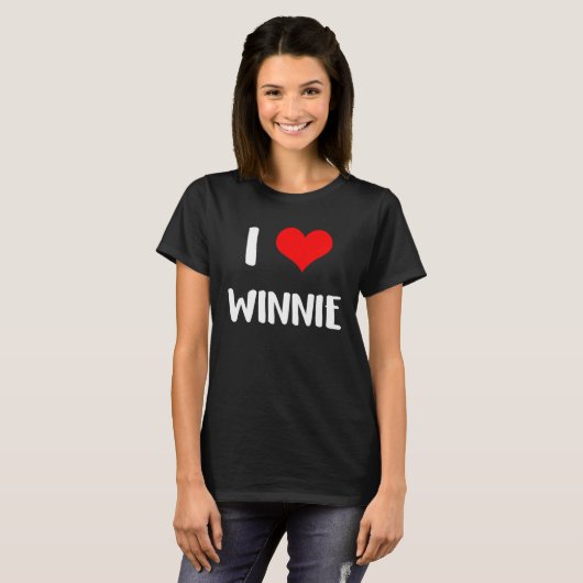 I love WINNIE  valentine guy heart Anniversary 6 Tシャツ (正面フル)