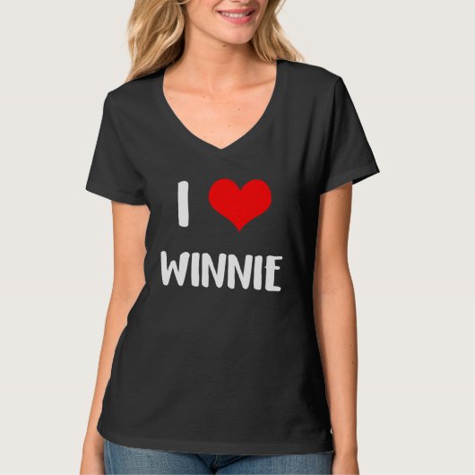 I love WINNIE  valentine guy heart Anniversary 6 Tシャツ (正面)