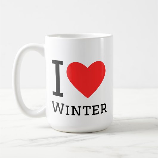 I love winter square sticker コーヒーマグカップ (左)