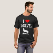 I Love Wolves I Heart Wolves Canidae Canine Gray W Tシャツ (正面フル)