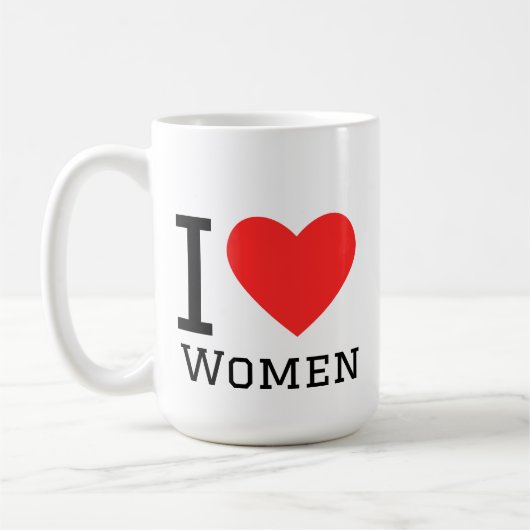 I love women コーヒーマグカップ (左)
