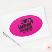 I Love WTF  楕円形シール (封筒)