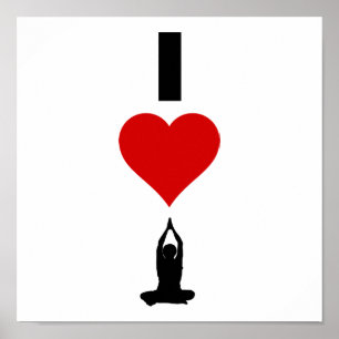 I Love Yoga (Vertical) ポスター