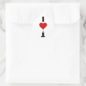 I Love Yoga (Vertical) ラウンドシール (バッグ)
