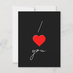I Love youとブラックグリーティングカード ポストカード