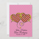 I Love Youデザインと金ゴールドハート 案内状 (裏面)