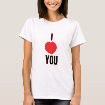 I Love YouデザインプリントTシャツ