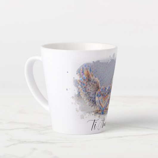 *~* I Love YouハートエンジェルウィングスAP78ティアモ カフェラテマグ (左アングル)