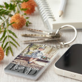 I Love Youパパカスタム写真 キーホルダー (正面右)