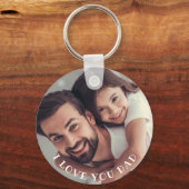 I Love youパパパーソナライズされた写真 キーホルダー (正面)
