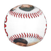 I Love Youパパ父の日写真 野球ボール (裏面)