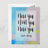 I Love Youポストカードとオリジナル ポストカード (正面/裏面)
