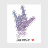 "I Love You"アメリカ手話ビニールステッカー シール (シート)