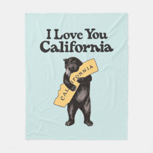 I Love You,カリフォルニアヴィンテージイラストレーション フリースブランケット